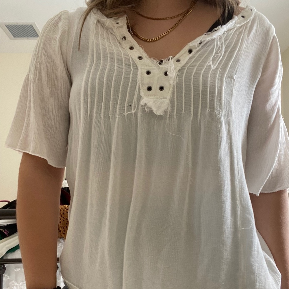 Cute white bohemian top